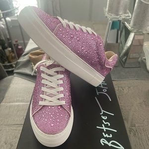 ❗️NEW❗️Betsey Johnson Pink Rhinestone Sneakers